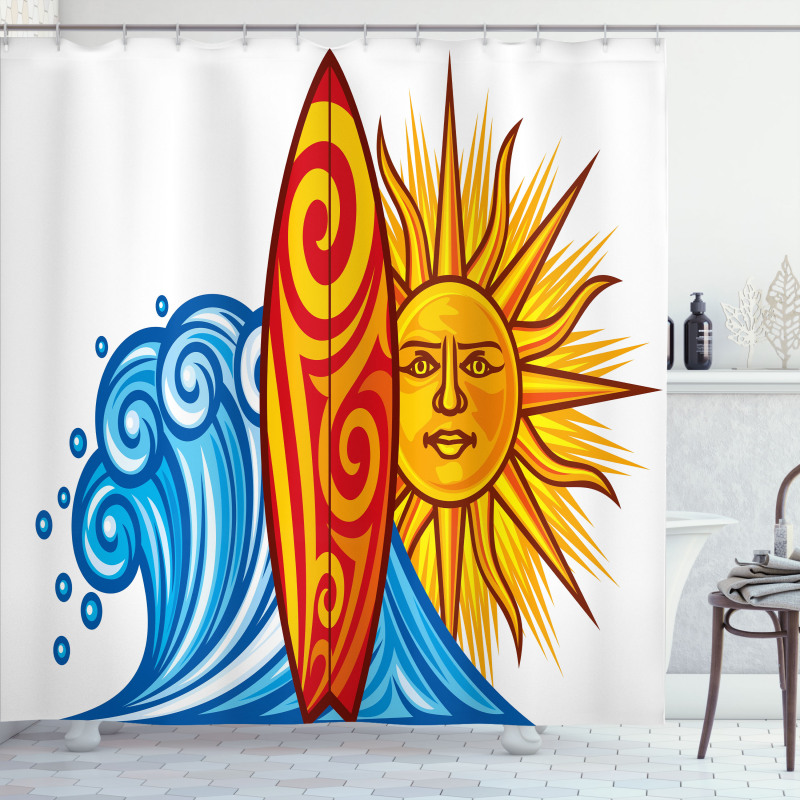 Ocean Wave Sun Shower Curtain