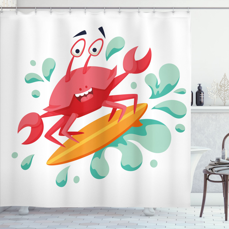 Caricature Crab Shower Curtain
