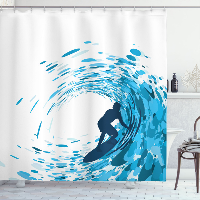 Huge Wave Athlete Shower Curtain