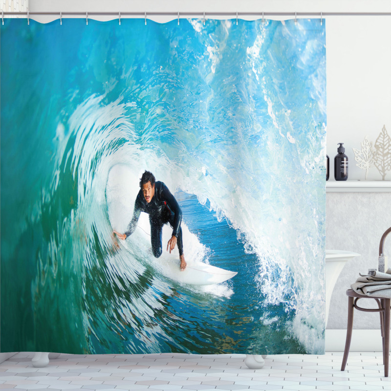 Wave Surfer Sport Shower Curtain