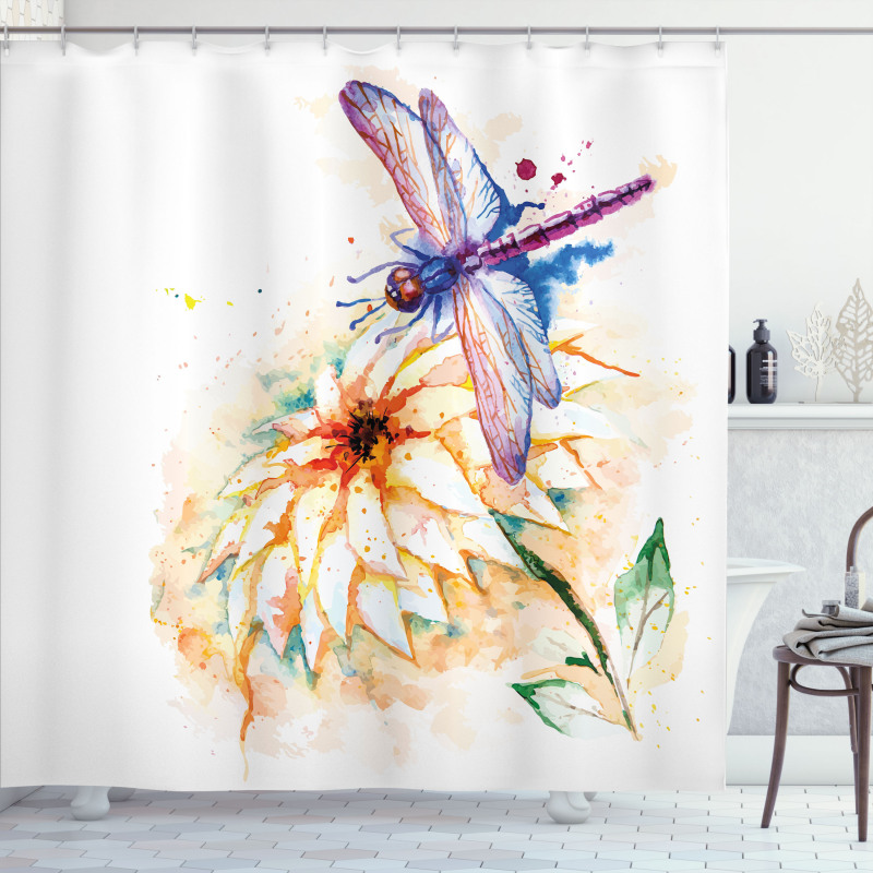 Watercolor Lily Bloom Shower Curtain