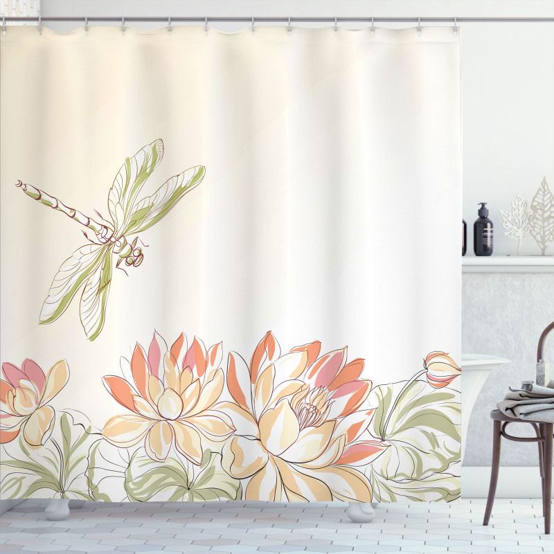 Lotus Flower Field Shower Curtain