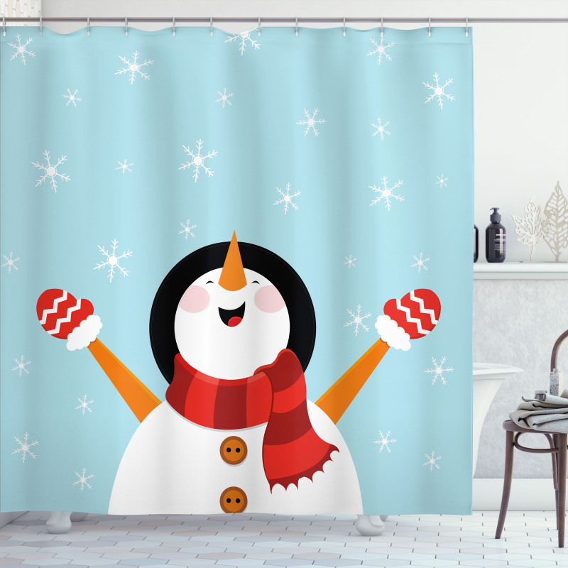 Santa Snowflakes Joy Shower Curtain