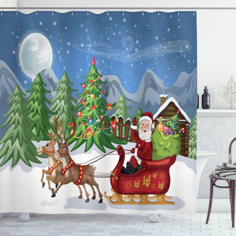Snowdrift Reindeers Shower Curtain