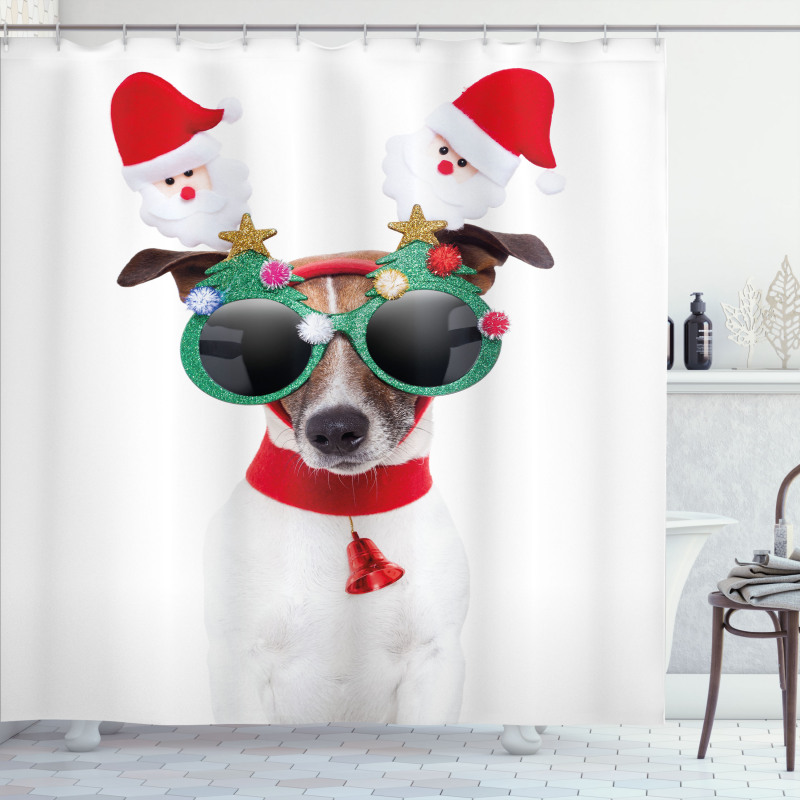 Funny Dog Sunglasses Shower Curtain