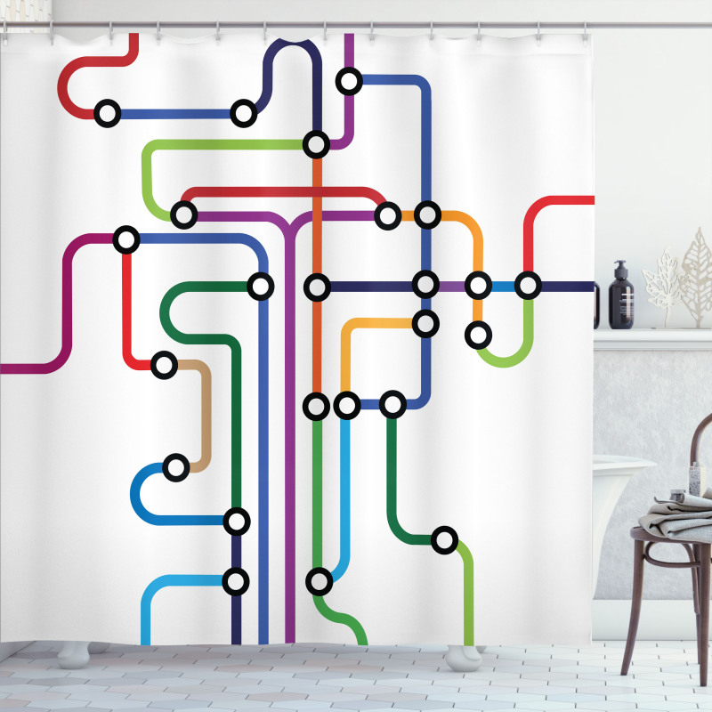 Abstract Colorful Subway Shower Curtain