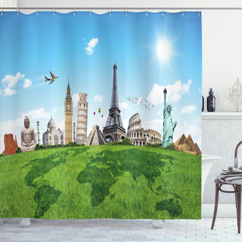 Famous Monuments in World Shower Curtain