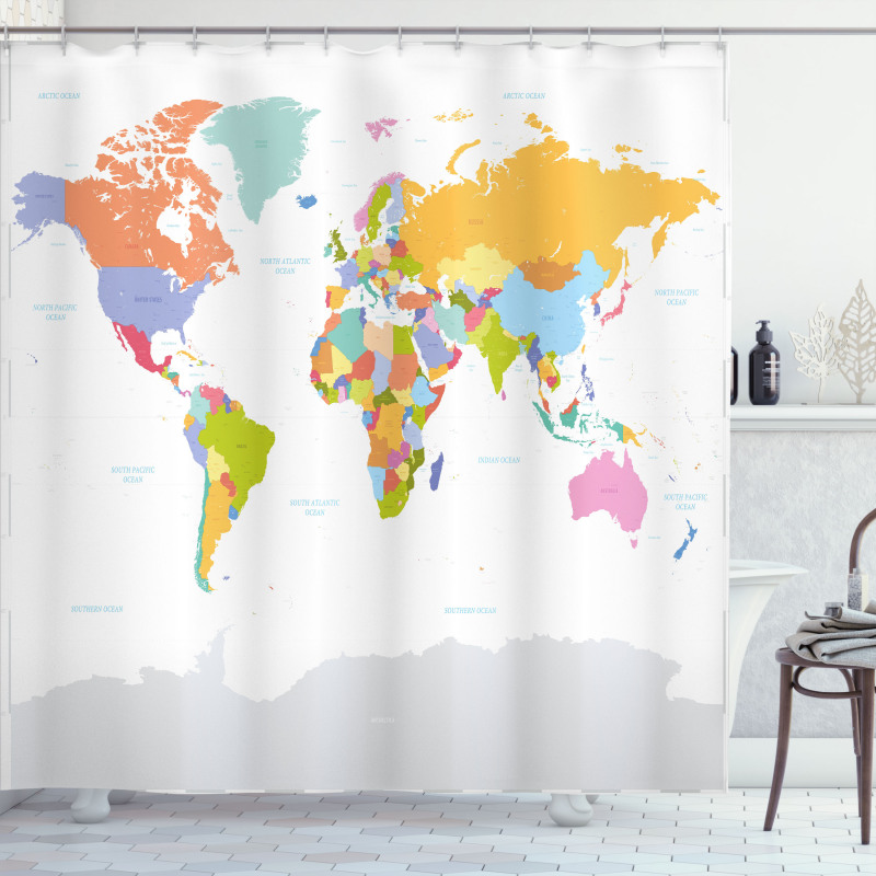 Detailed Political Colorful Shower Curtain