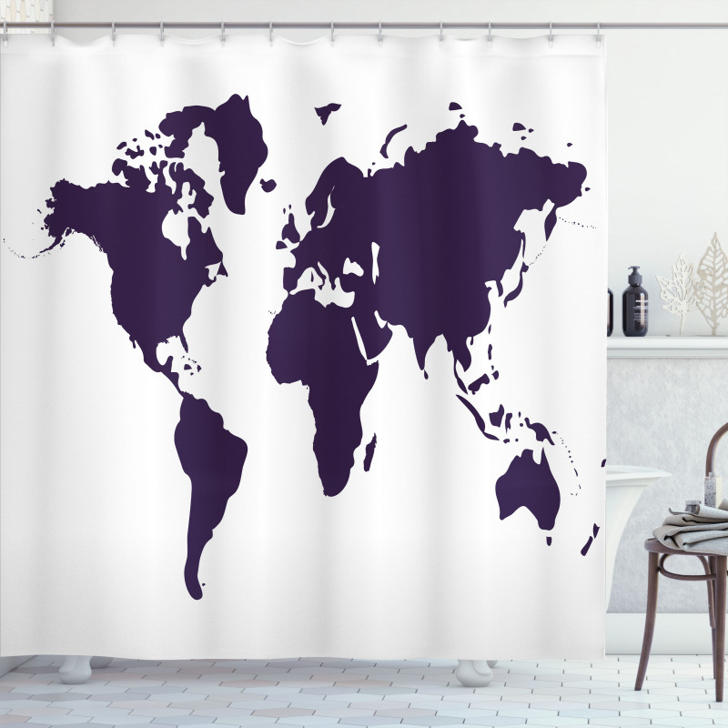 Vivid Indigo World Graphic Shower Curtain