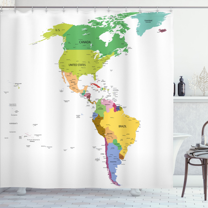South and North America Shower Curtain