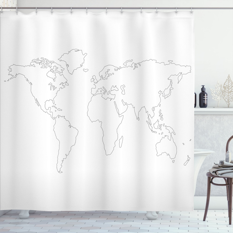 Simple Outline Abstract Shower Curtain