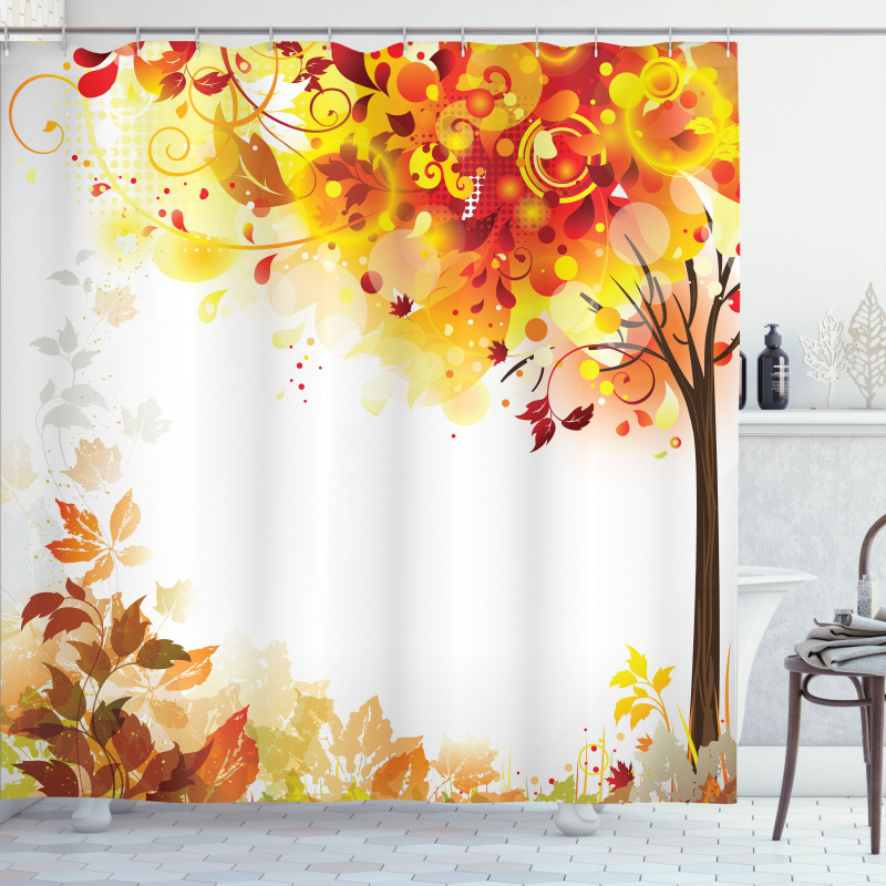 Abstract Fall Season Tree Shower Curtain