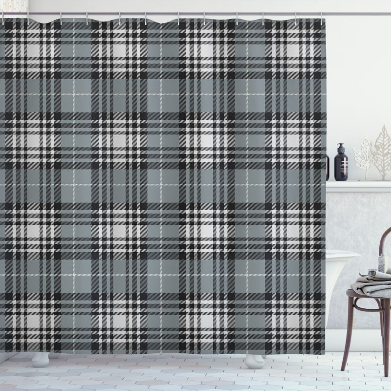 Dark British Tartan Shower Curtain