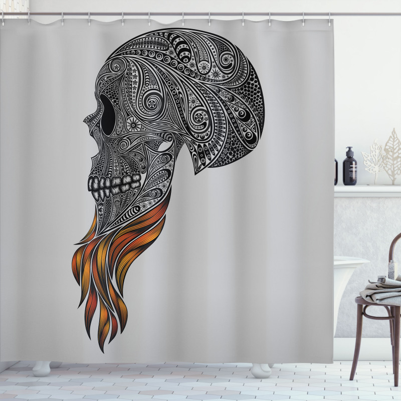 Abstract Art Skull Beard Shower Curtain