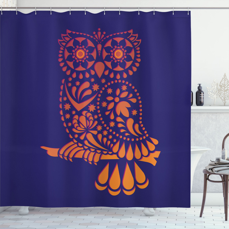 Ornamental Vintage Owl Shower Curtain