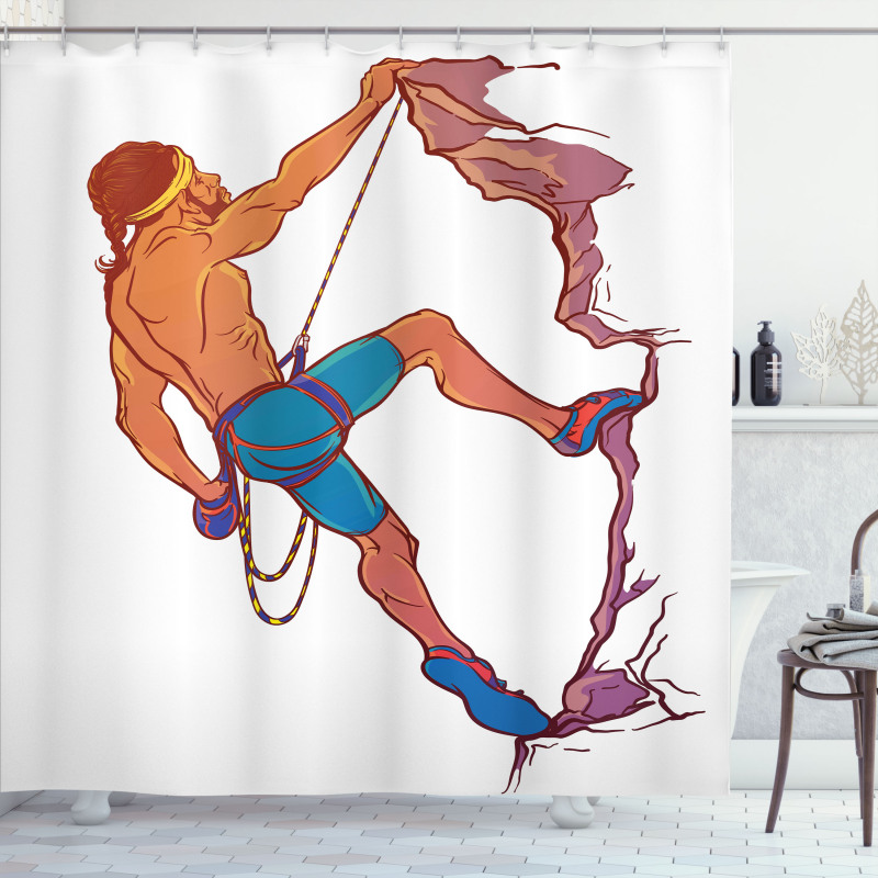 Rock Climber Cliff Sports Shower Curtain