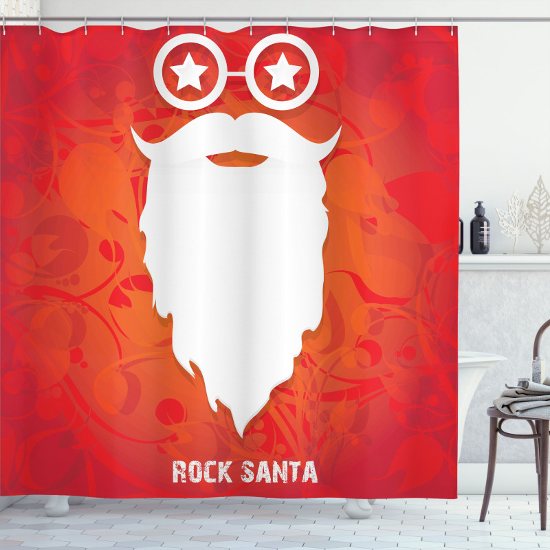 Rock Santa Claus Xmas Shower Curtain