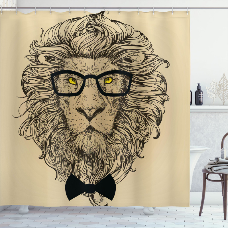 Dandy Cool Lion Character Shower Curtain