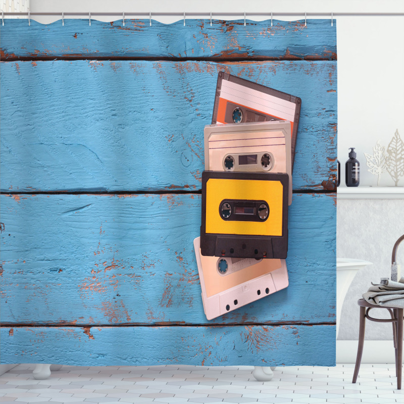 Vintage Cassette Tapes Shower Curtain