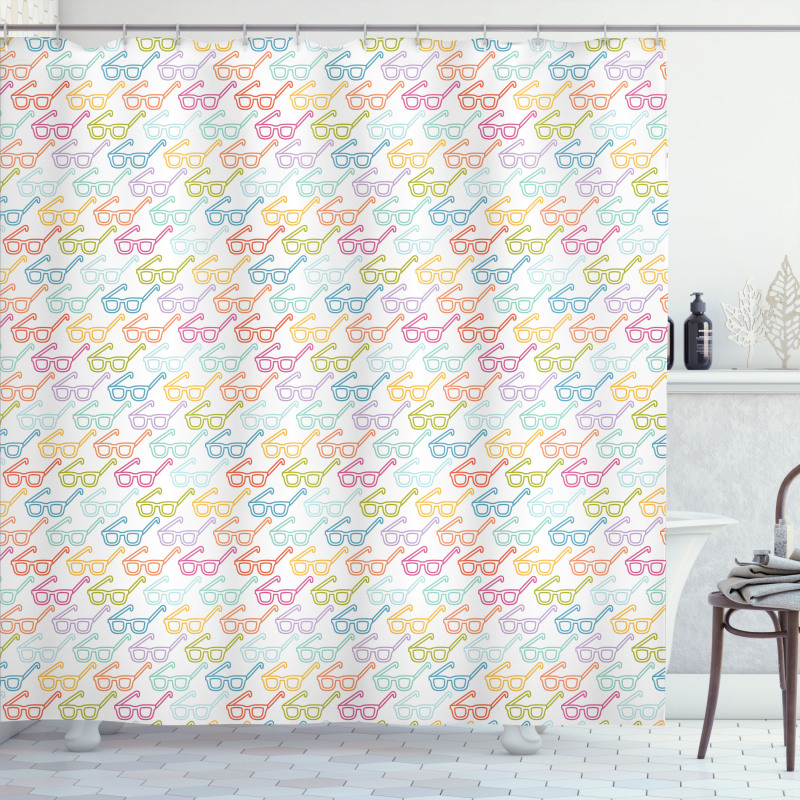 Colorful Classic Glasses Shower Curtain