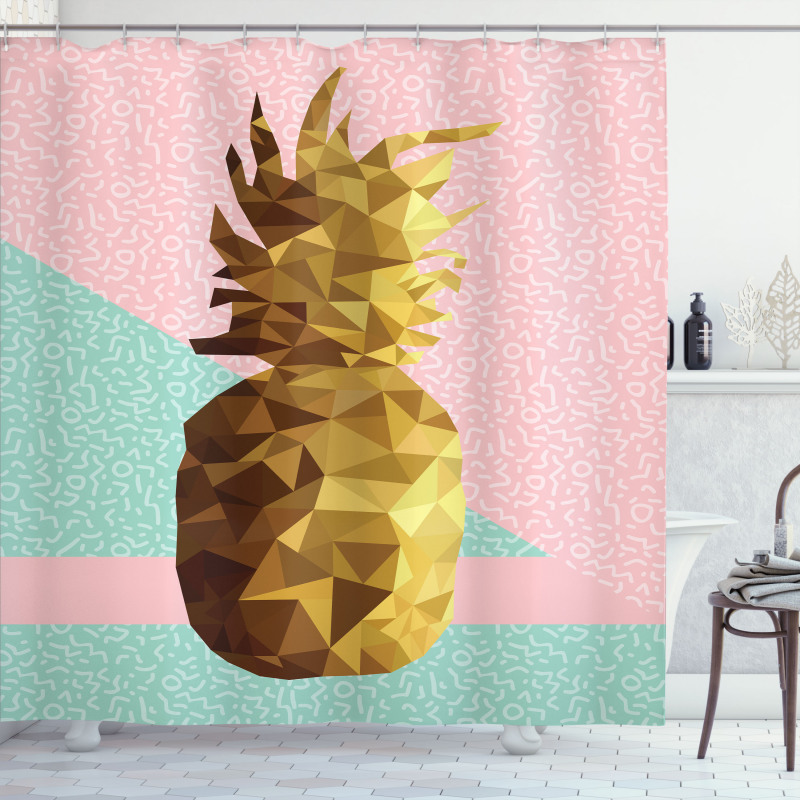 Poly Pineapple Summer Shower Curtain