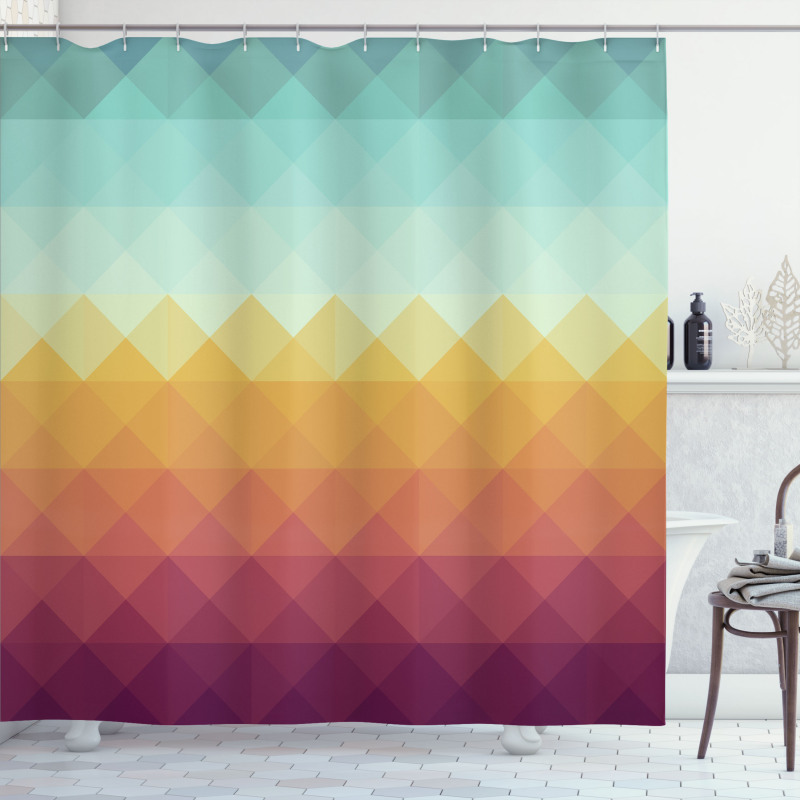 Abstract Checkered Pastel Shower Curtain