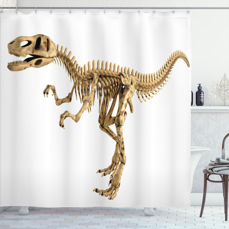 Fossil Dino Skeleton Shower Curtain