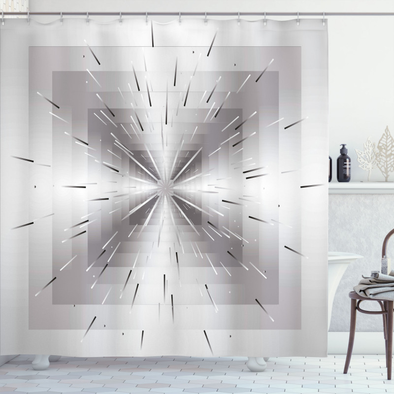 Squares and Lines Design Shower Curtain