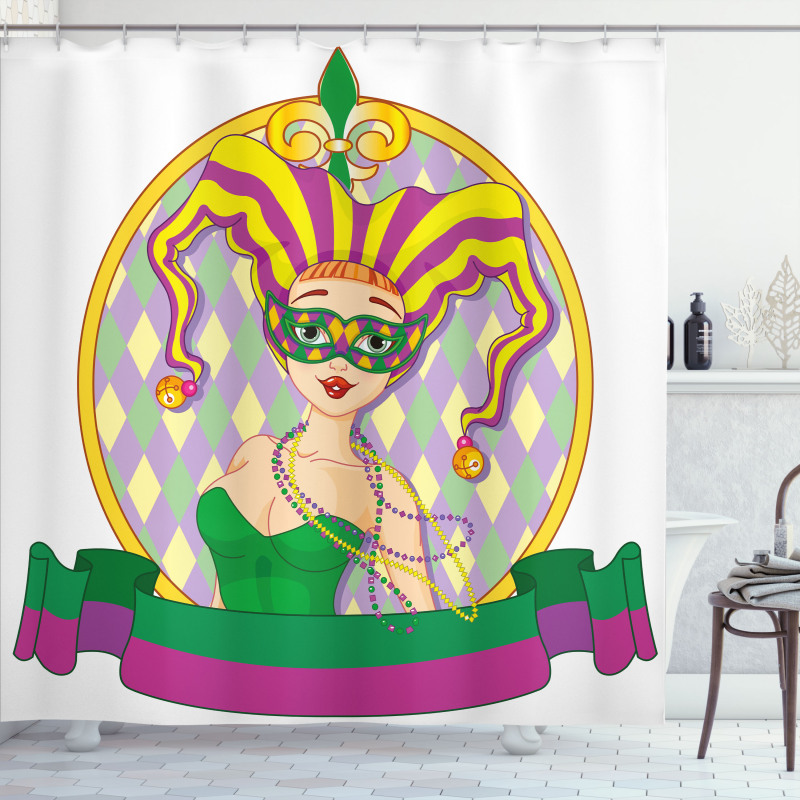 Harlequin Lady Frame Shower Curtain