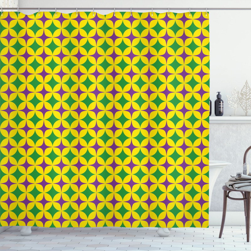 Retro Pattern Stars Shower Curtain