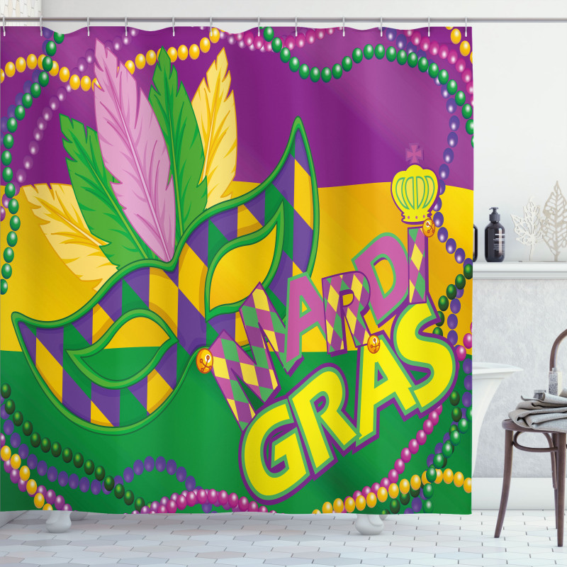Vivid Beads Feathers Shower Curtain