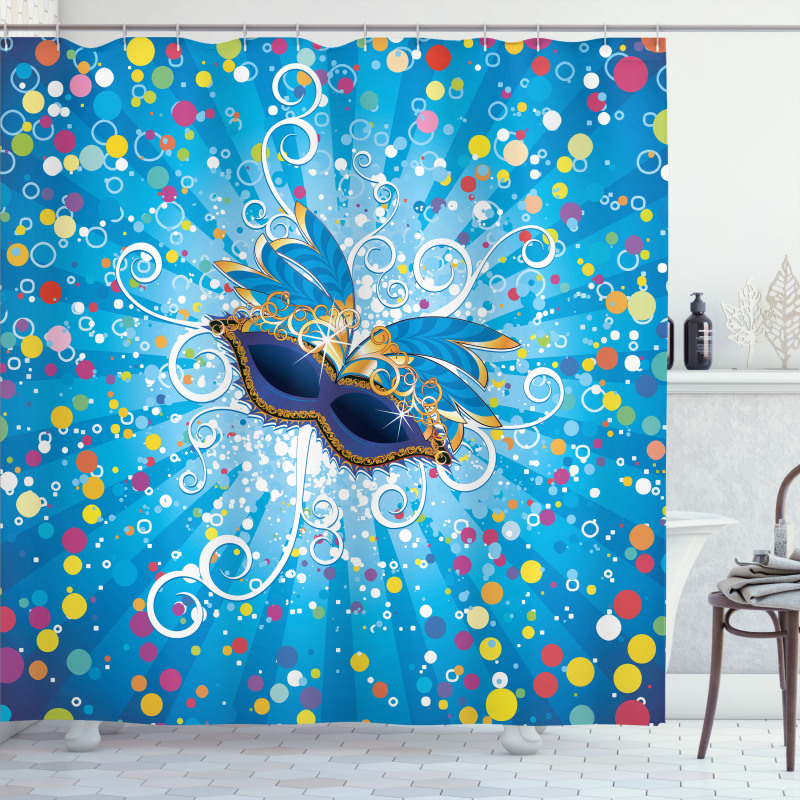 Colorful Dots Swirls Shower Curtain