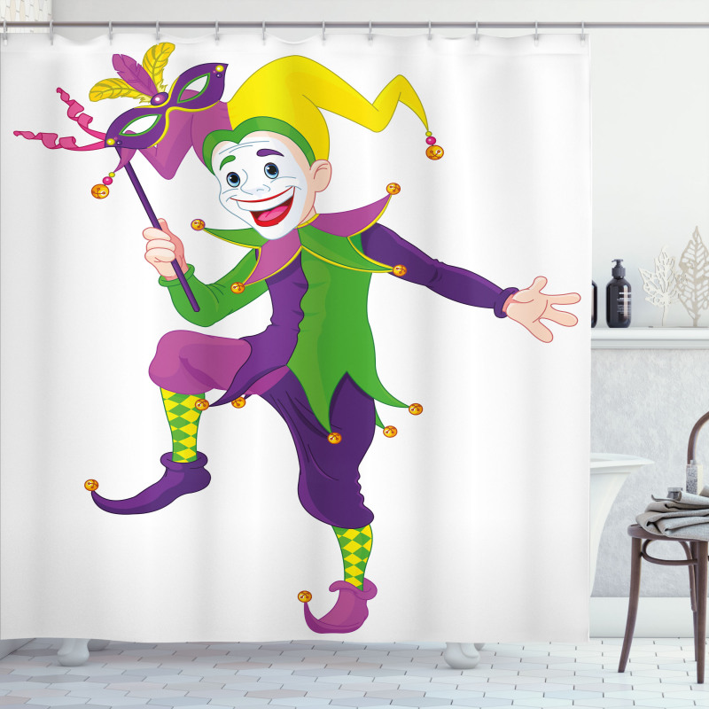 Cartoon Jester Shower Curtain