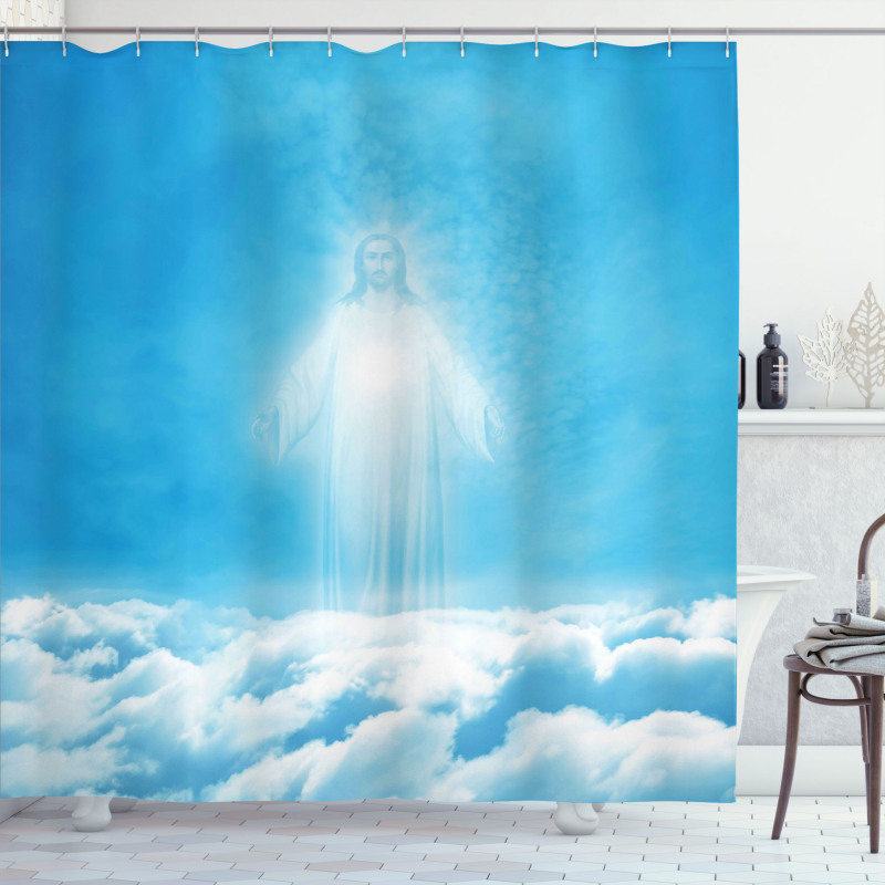 Above the Clouds Ancient Scene Shower Curtain