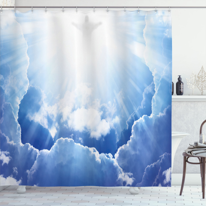 Ethereal Blue Sky Shower Curtain