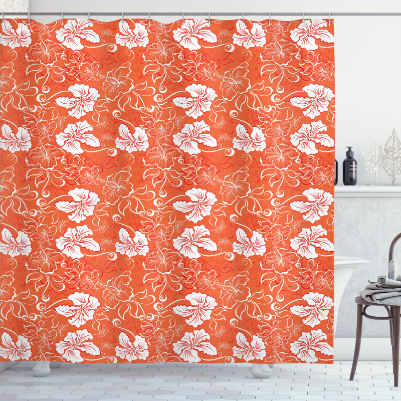 Hawaiian Summer Hibiscus Shower Curtain