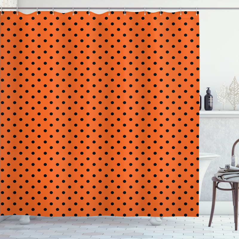 Vintage Polka Dots Tile Shower Curtain