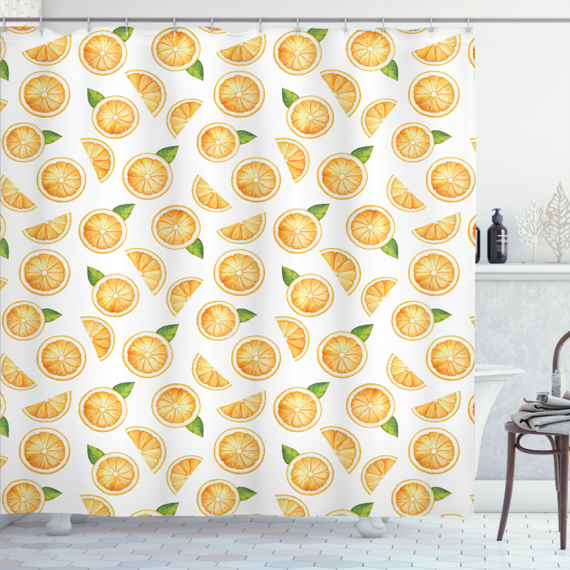 Watercolor Fruit Slices Shower Curtain