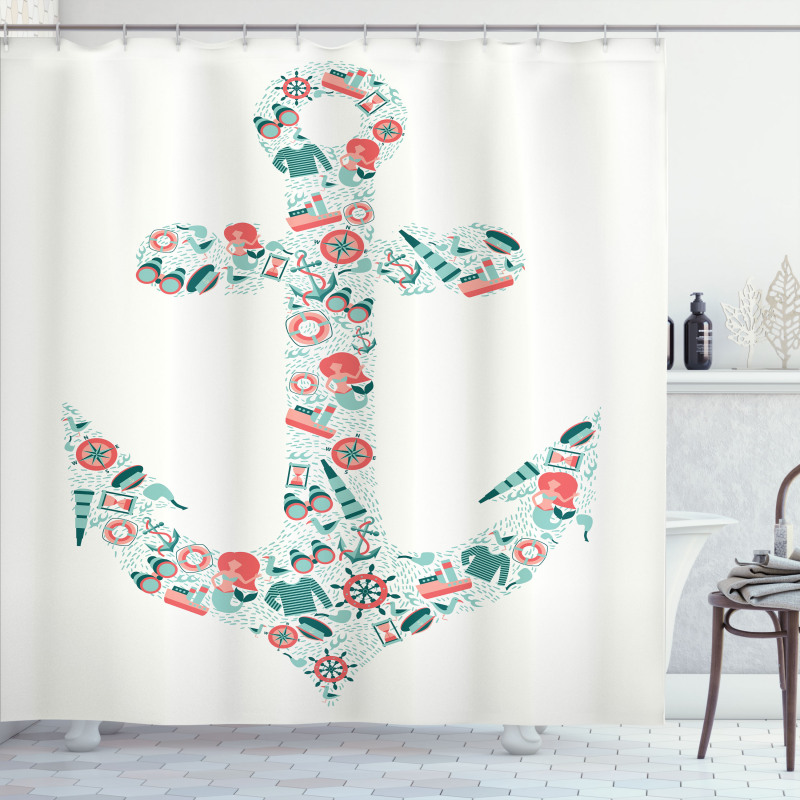 Nauticial Marine Shower Curtain