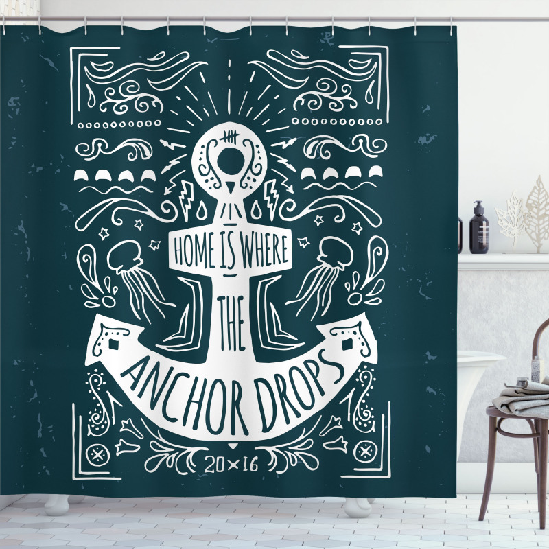 Hand Drawn Hipster Shower Curtain