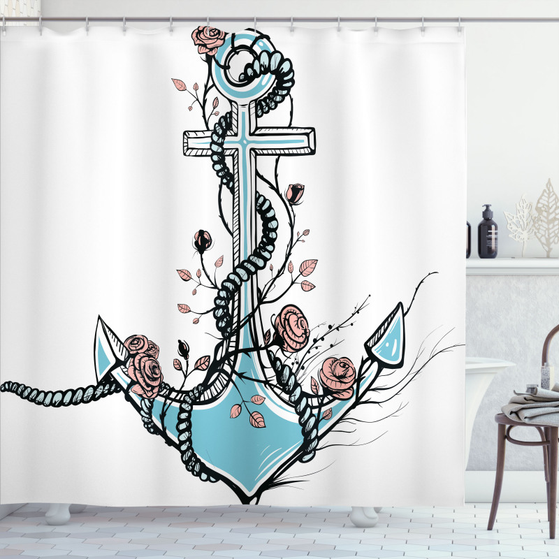 Romantic Design Anchor Shower Curtain