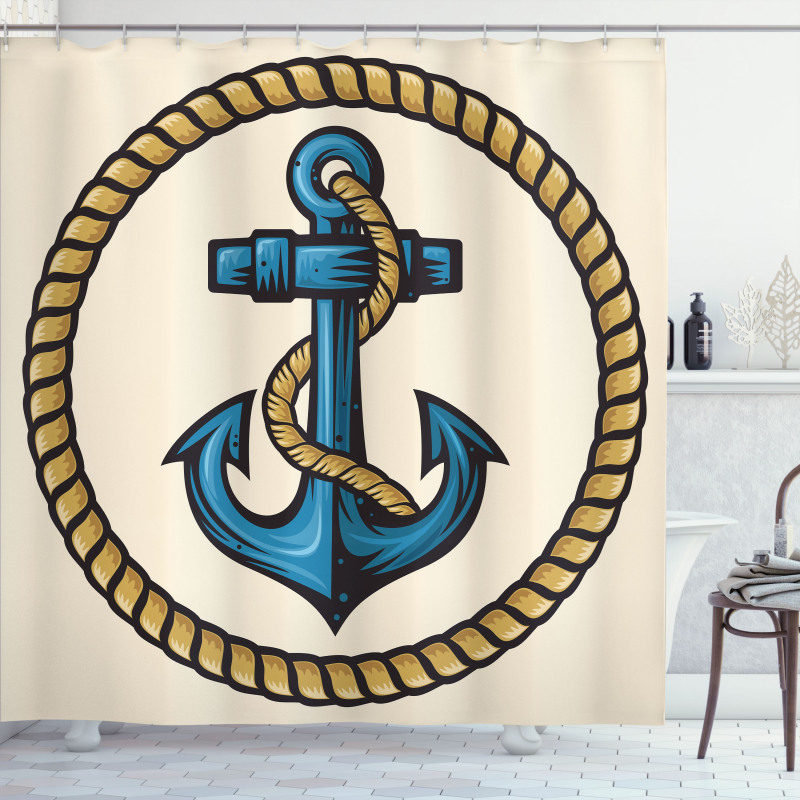 Sailor Emblem with Rope Shower Curtain