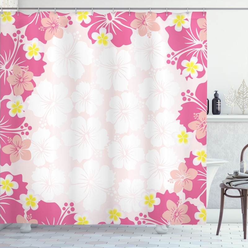 Abstract Hibiscus Nature Shower Curtain