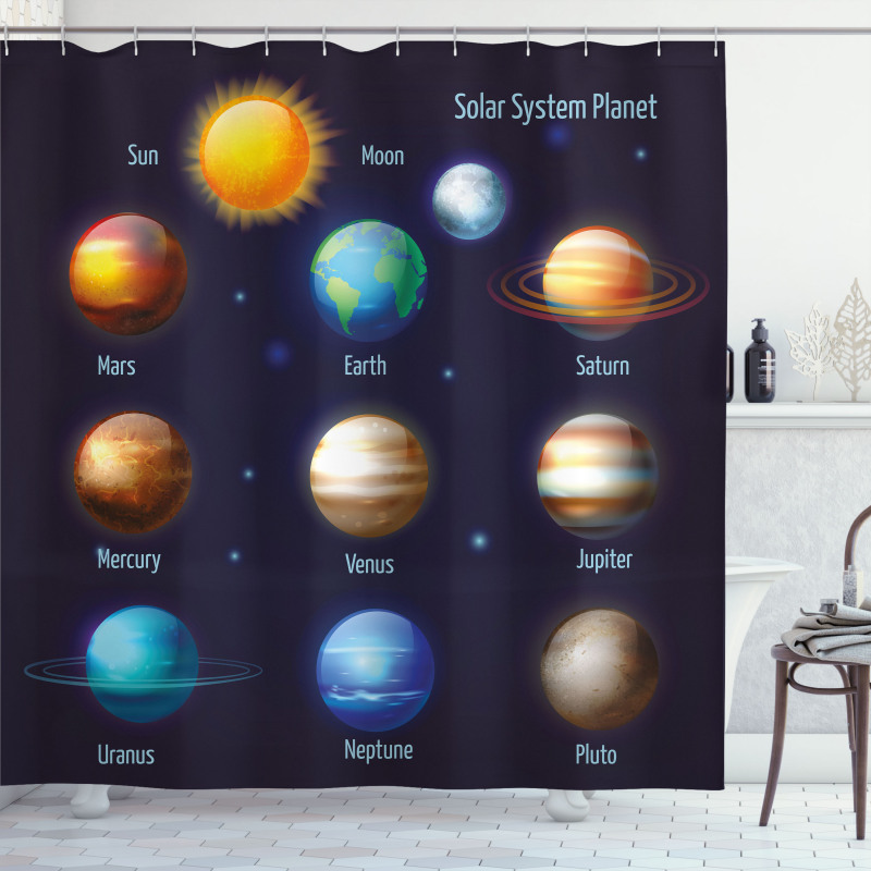 Solar System and Sun Shower Curtain