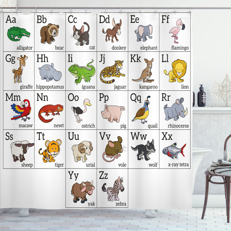 Alphabet Chart Shower Curtain