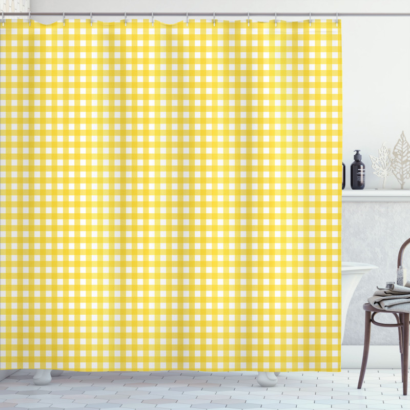 Retro English Yellow Shower Curtain