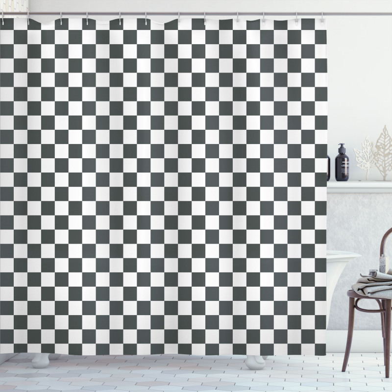 Classical Chessboard Shower Curtain