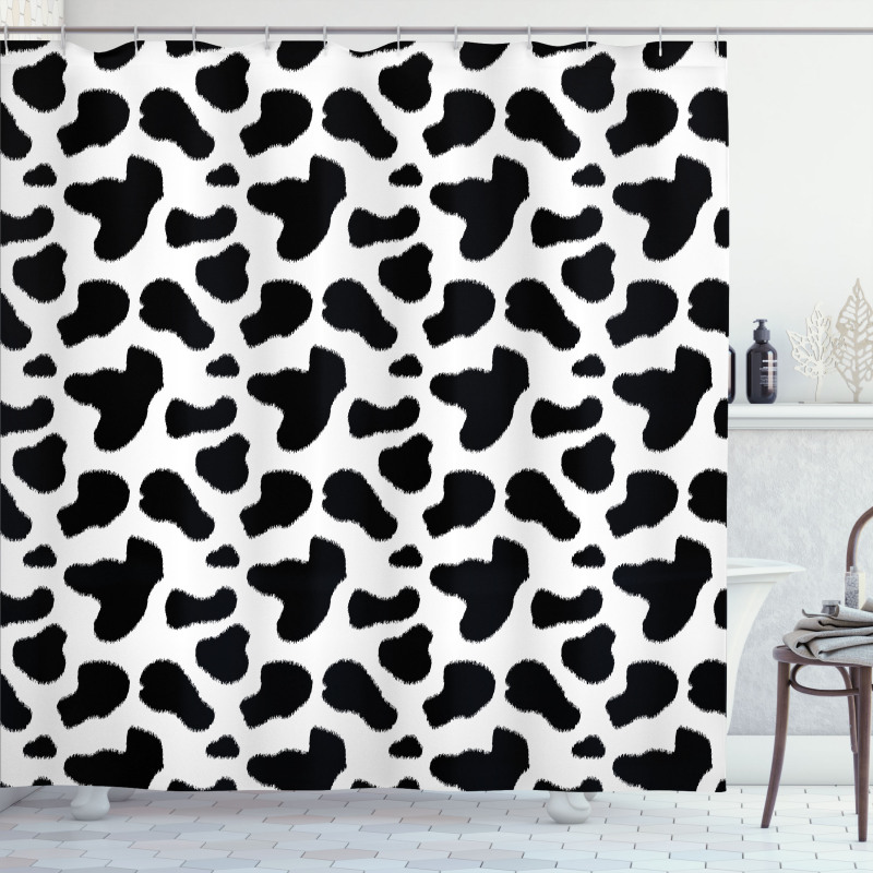 Cow Hide Black Spots Shower Curtain