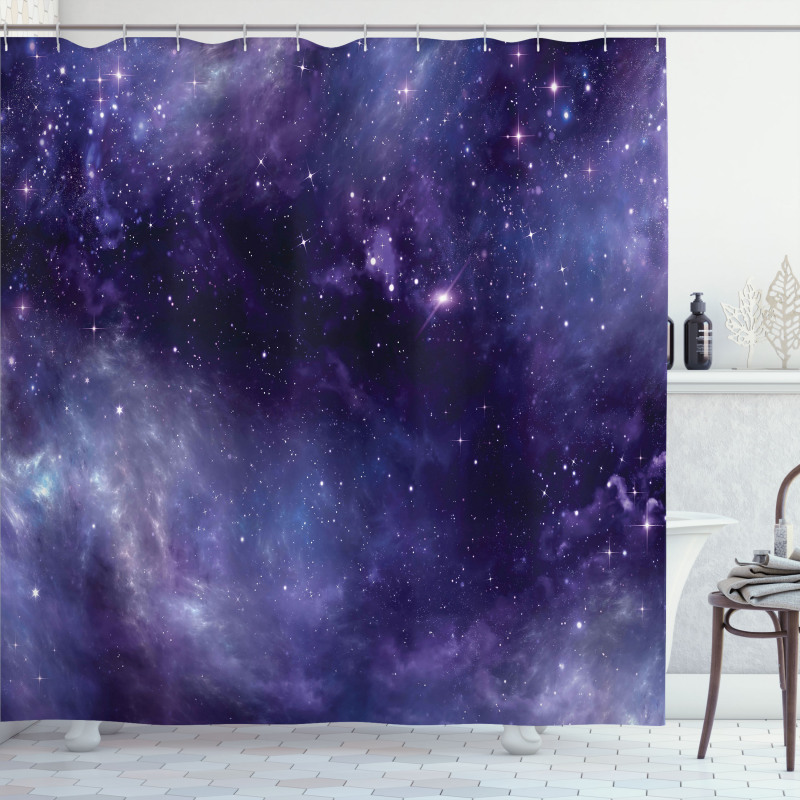 Sky Space Stars Gloomy Shower Curtain