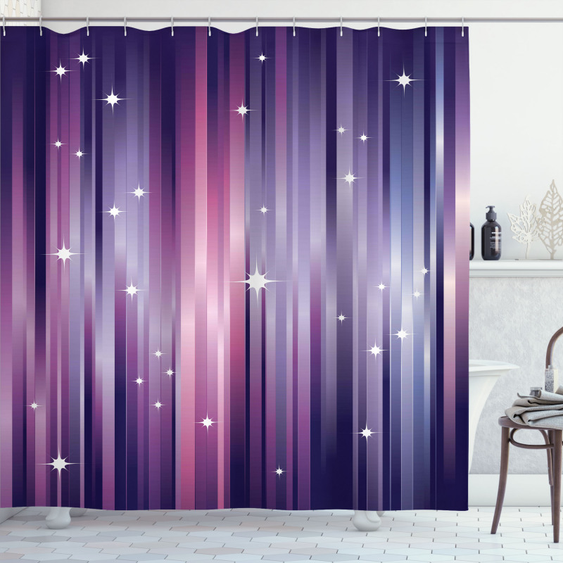 Colorful Beams Lines Shower Curtain